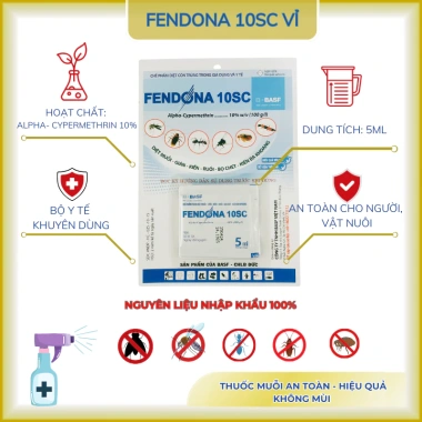 Combo Fendona 10SC 5ml - Diệt côn trùng, ruồi, muỗi, kiến, gián, 5 hoặc 10 vỉ kèm quà tặng 59.000 VND