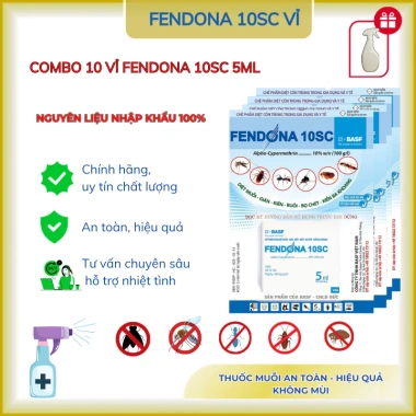 Combo Fendona 10SC 5ml - Diệt côn trùng, ruồi, muỗi, kiến, gián, 5 hoặc 10 vỉ kèm quà tặng 59.000 VND