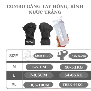 Combo găng tay tập gym và bình nước thể thao giá rẻ 99.000 đồng giảm 20% 3