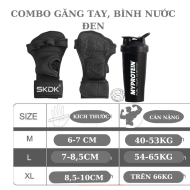 Combo găng tay tập gym và bình nước thể thao giá rẻ 99.000 đồng giảm 20% 10