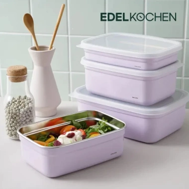 Combo hộp bảo quản thực phẩm inox 304 Edelkochen Edellock kháng khuẩn - Giá ưu đãi 29.000 VND