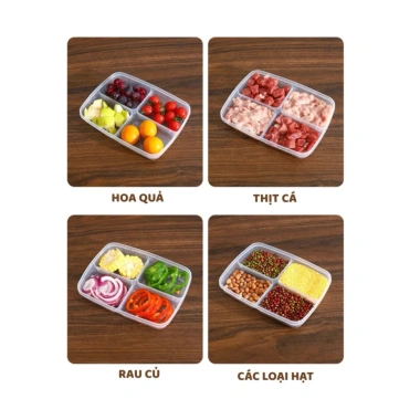 Combo hộp chia ngăn 4-6 ngăn đựng thực phẩm, phù hợp cho bữa ăn dặm bé - giá chỉ 69.000