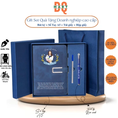 Combo Hộp Quà Doanh Nhân Đẳng Cấp - Giftset Khắc Tên, Logo, Câu Chúc Theo Yêu Cầu, Giá 134k (Giảm 20%)