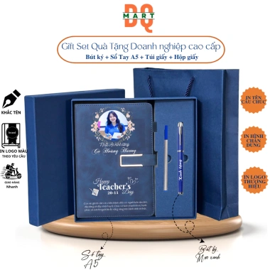 Combo Hộp Quà Doanh Nhân Đẳng Cấp - Giftset Khắc Tên, Logo, Câu Chúc Theo Yêu Cầu, Giá 134k (Giảm 20%)