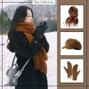 Combo Khăn Len Cashmere Quàng Cổ, Găng Tay, Mũ Len Unisex Nâu – Quà Tặng Happy New Year 2.026 4