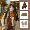 Combo Khăn Len Cashmere Quàng Cổ, Găng Tay, Mũ Len Unisex Nâu – Quà Tặng Happy New Year 2.026 8