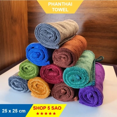 Combo Khăn Vuông Móc Microfiber 25x25cm Tiết Kiệm Nail Móng Lau Xe Giá 39.000