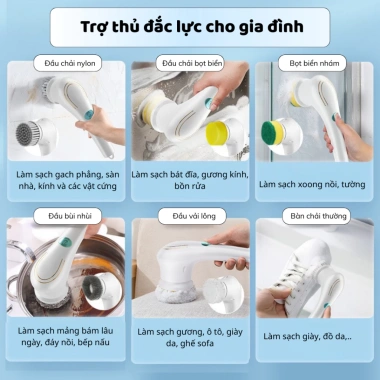 Combo MATE HOMES: Chổi Cọ Đa Năng Vệ Sinh + Máy Sấy Tóc Ion Âm Cao Cấp – Giá chỉ 149.000 VND 8