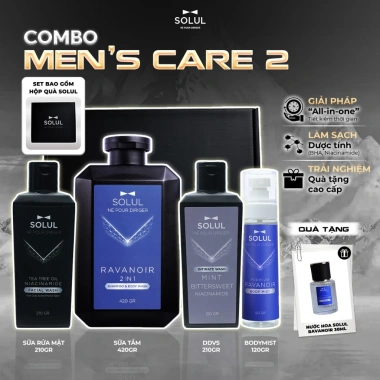 Combo Men's Care - Sữa tắm gội 2in1 420g + Sữa rửa mặt 210g + Dung dịch vệ sinh + Body Mist 120ml - Quà tặng nam 558k 2