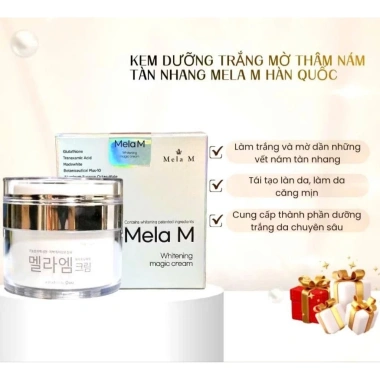 Combo Mờ Thâm Nám Da Nhạy Cảm 50ml Kem Mela M + 8ml Tế Bào Gốc Hàn Quốc - Giảm Giá 20