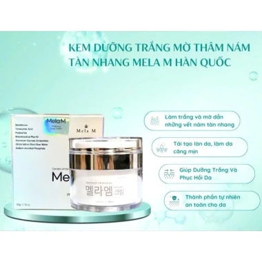 Combo Mờ Thâm Nám Da Nhạy Cảm 50ml Kem Mela M + 8ml Tế Bào Gốc Hàn Quốc - Giảm Giá 20