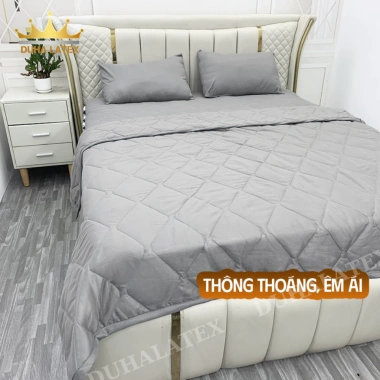 Combo Nệm Topper & Gối + Chăn Chần Bông Microfiber May Biên Chắc - Giá Ưu Đãi 337.000đ - Duhalatex Store 5