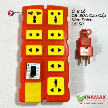 Combo Ổ Cắm Phích Cắm Lõi Sứ Vinamax 6.000W - Dùng cho Bếp Từ, Máy Hàn, Thiết Bị Công Suất Lớn - Giá chỉ 58.000đ