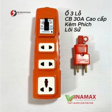 Combo Ổ Cắm Phích Cắm Lõi Sứ Vinamax 6.000W - Dùng cho Bếp Từ, Máy Hàn, Thiết Bị Công Suất Lớn - Giá chỉ 58.000đ