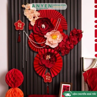 Combo phụ kiện trang trí Tết Nguyên Đán 2.026 Bình ngọ, Quạt hoa, backdrop - chỉ 75.000đ 4 Combo phụ kiện trang trí Tết Nguyên Đán 2.026 Bình ngọ, Quạt hoa, backdrop - chỉ 75.000đ 4