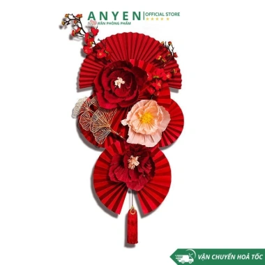Combo phụ kiện trang trí Tết Nguyên Đán 2.026 Bình ngọ, Quạt hoa, backdrop - chỉ 75.000đ 5 Combo phụ kiện trang trí Tết Nguyên Đán 2.026 Bình ngọ, Quạt hoa, backdrop - chỉ 75.000đ 5