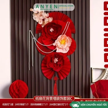 Combo phụ kiện trang trí Tết Nguyên Đán 2.026 Bình ngọ, Quạt hoa, backdrop - chỉ 75.000đ 9 Combo phụ kiện trang trí Tết Nguyên Đán 2.026 Bình ngọ, Quạt hoa, backdrop - chỉ 75.000đ 9