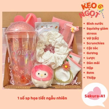 Combo quà sinh nhật nữ: bình nước dễ thương và phụ kiện tóc chỉ 49.000₫