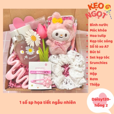 Combo quà sinh nhật nữ: bình nước dễ thương và phụ kiện tóc chỉ 49.000₫