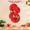 Combo Quạt Giấy Tết 2.026 - Set Quạt, Chữ Hoa, Vải Nhung Đỏ Trắng Trang Nhà Cửa Xuân 7