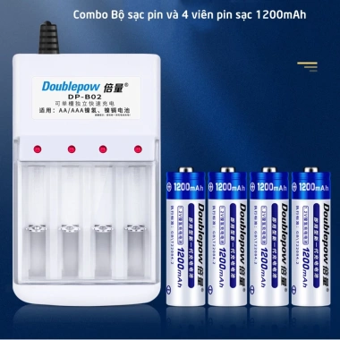 Combo sạc đa năng Doublepow DP-B02 + 4 pin AA 1.200mAh - Giá 30.000₫