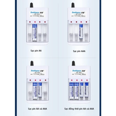 Combo sạc đa năng Doublepow DP-B02 + 4 pin AA 1.200mAh - Giá 30.000₫