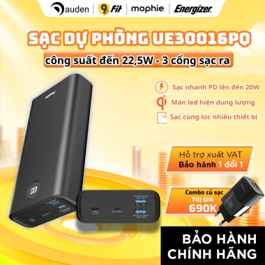 Combo sạc nhanh Energizer 30.000mAh không dây đa cổng và Củ sạc 50W Mili - Giá ưu đãi 1,07tr - Hàng chính hãng