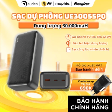 Combo sạc nhanh Energizer 30.000mAh không dây đa cổng và Củ sạc 50W Mili - Giá ưu đãi 1,07tr - Hàng chính hãng