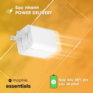 Combo Sạc Nhanh Mophie 20W/30W PD GaN cho iPhone 6-14, nhỏ gọn, bảo hành 2 năm, 708.000₫ 3