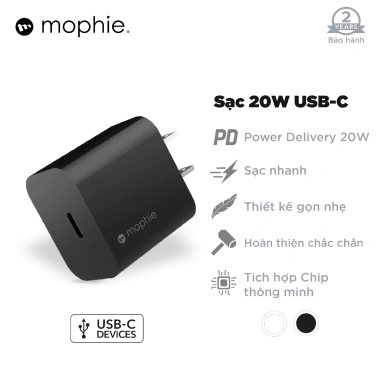 Combo Sạc Nhanh Mophie 20W/30W PD GaN cho iPhone 6-14, nhỏ gọn, bảo hành 2 năm, 708.000₫ 5