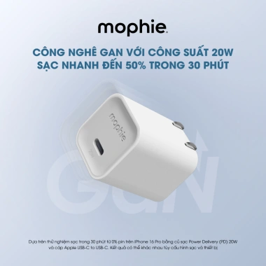 Combo Sạc Nhanh Mophie 20W/30W PD GaN cho iPhone 6-14, nhỏ gọn, bảo hành 2 năm, 708.000₫ 8