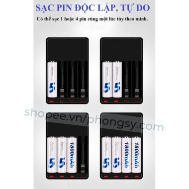 Combo Sạc Pin 4 Pin Palo AA 1.800mAh - Xe điều khiển, Đồ chơi, Chuột PC, Giá 79.000đ 2