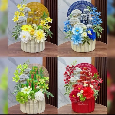 Combo set phụ kiện hoa lan hải đường - mẫu tháp Tết 2.026, giá ưu đãi 65k