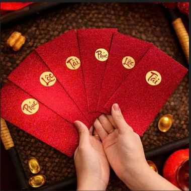 Combo Sỉ 50/100 Lì Xì Đỏ 2.026 Năm Mới – Phúc Lộc Tài, Ánh Nhũ Đỏ, 100.000 VND 3