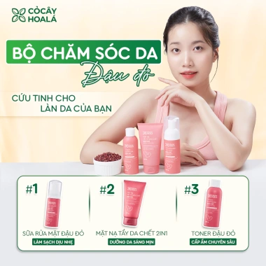 Combo Sữa Rửa Mặt, Mặt Nạ Tẩy Tế Bào Chết, Toner Đậu Đỏ 150g – Sâu Dưỡng Sáng, Giá 204.000đ
