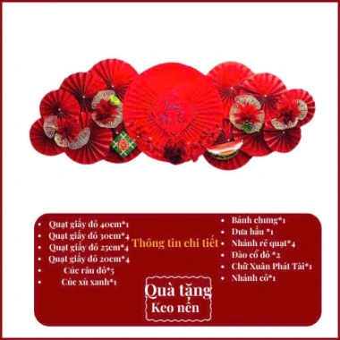 Combo Tết 2.026: Bình ngọ, Set quạt hoa, Chữ treo nhà, Quán cafe - Freeship 119k 3