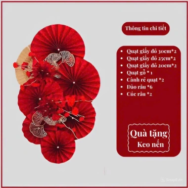 Combo Tết 2.026: Bình ngọ, Set quạt hoa, Chữ treo nhà, Quán cafe - Freeship 119k 7