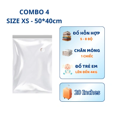 Combo Tiết Kiệm Túi Hút Chân Không Bảo Quản Quần Áo Chống Nấm Mốc M003