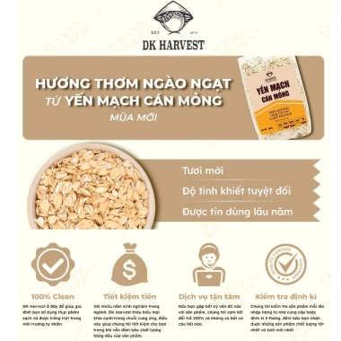 Combo Tiết Kiệm Yến Mạch Cán Dẹt 0.9mm DK Harvest Nhập Khẩu Úc 1-3kg - Giảm Cân Ngũ Cốc Giá 49.000 VND 3