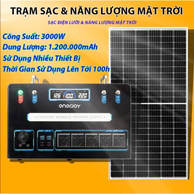 Combo Trạm Sạc Dự Phòng Năng Lượng Mặt Trời Công Suất Cao, Hỗ Trợ Nhiều Thiết Bị 19.4 Triệu 10