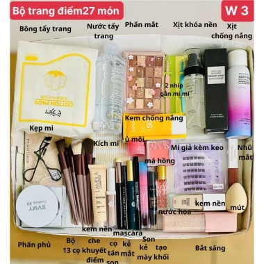 Combo Trang Điểm 12-27 Món Đầy Đủ Từ Cơ Bản Đến Nâng Cao Giá Chỉ 78.905 VND