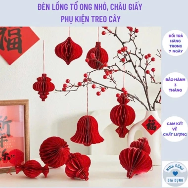 Combo Trang Trí Tết 2.026: Cây Mai, Cây Đào, Đèn Lồng Nhỏ, Cầu Giấy - Giảm Giá