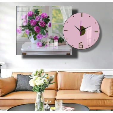 Combo Tranh Kim Trôi Họa Tiết Hoa Nền Hồng - Giá Rẻ 249k cho Phòng Khách, Quà Tặng 10