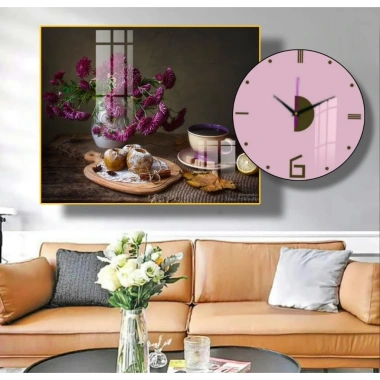 Combo Tranh Ngang + Đồng Hồ Kim Trôi Hiện Đại - Chỉ 319k Phòng Khách, Quà Tặng