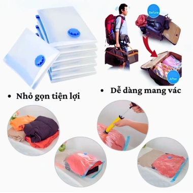 Combo túi hút chân không đựng quần áo, chăn gối - Tiết kiệm không gian, bảo quản 3
