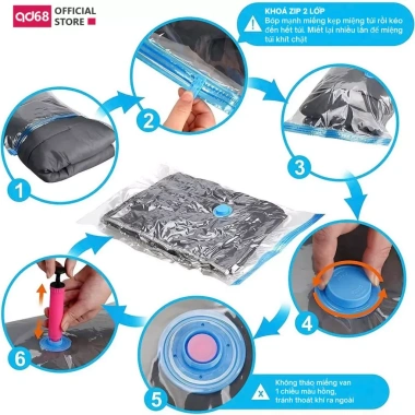 Combo túi hút chân không đựng quần áo chăn gối - Tiết kiệm không gian, chống mốc, tái sử dụng nhiều lần - 120k 5