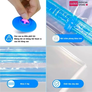 Combo túi hút chân không đựng quần áo chăn gối - Tiết kiệm không gian, chống mốc, tái sử dụng nhiều lần - 120k 8