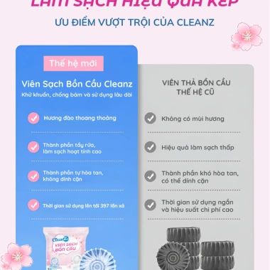 Combo Viên sạch bồn cầu CleanZ - Chai thả khử mùi, diệt vi khuẩn, tẩy mảng bám, 99.000 VND