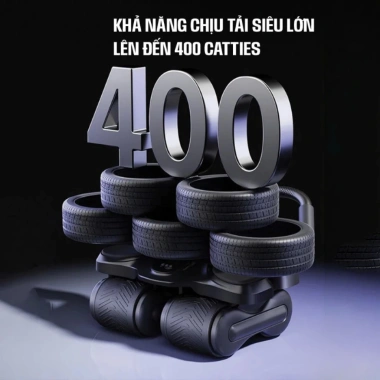 Con Lăn Tập Bụng 4 Bánh 2.025 LCD Sắc Nét, Trợ Lực Hỗ Trợ, Tập Tại Nhà, Kèm Kê Gối