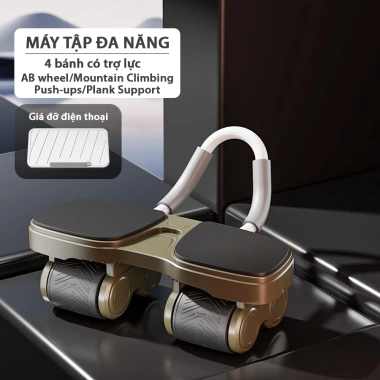 Con Lăn Tập Bụng 4 Bánh 2.025 LCD Sắc Nét, Trợ Lực Hỗ Trợ, Tập Tại Nhà, Kèm Kê Gối 9 Con Lăn Tập Bụng 4 Bánh 2.025 LCD Sắc Nét, Trợ Lực Hỗ Trợ, Tập Tại Nhà, Kèm Kê Gối 9
